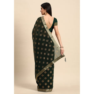 green-foil-printed-chiffon-saree-with-tassels-1