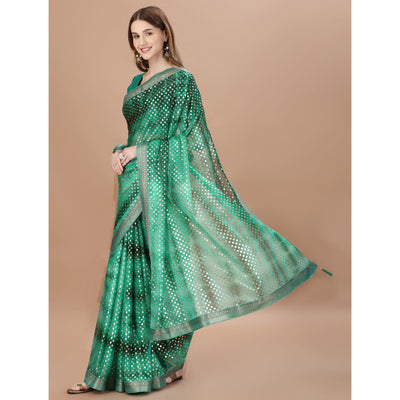 green-foil-printed-lycra-saree-with-lace-border-1