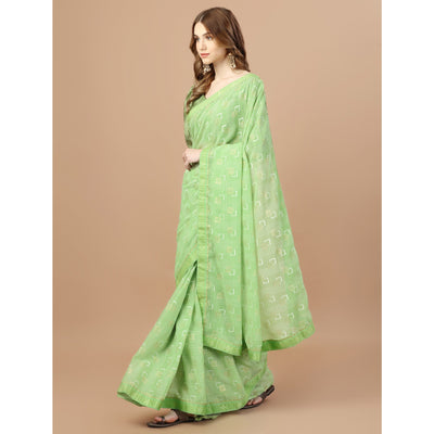 green-foil-printed-chiffon-saree-with-lace-border-3