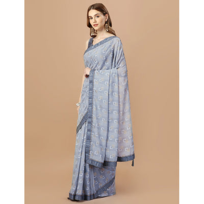 grey-foil-printed-chiffon-saree-with-lace-border