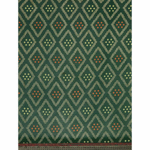 green-floral-foil-printed-chiffon-saree-with-tassels-1