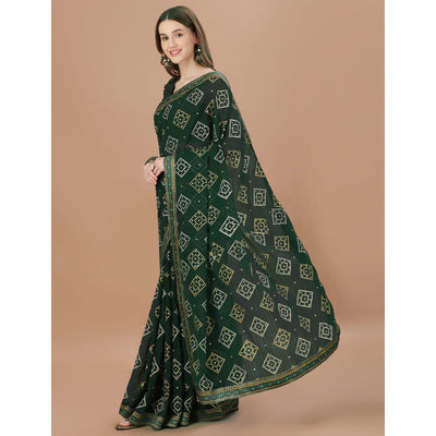 green-bandhani-printed-chiffon-saree-7