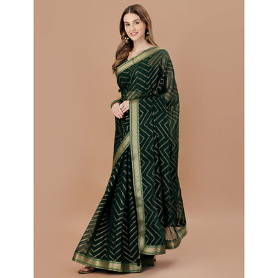 green-foil-printed-chiffon-saree-with-lace-border-4