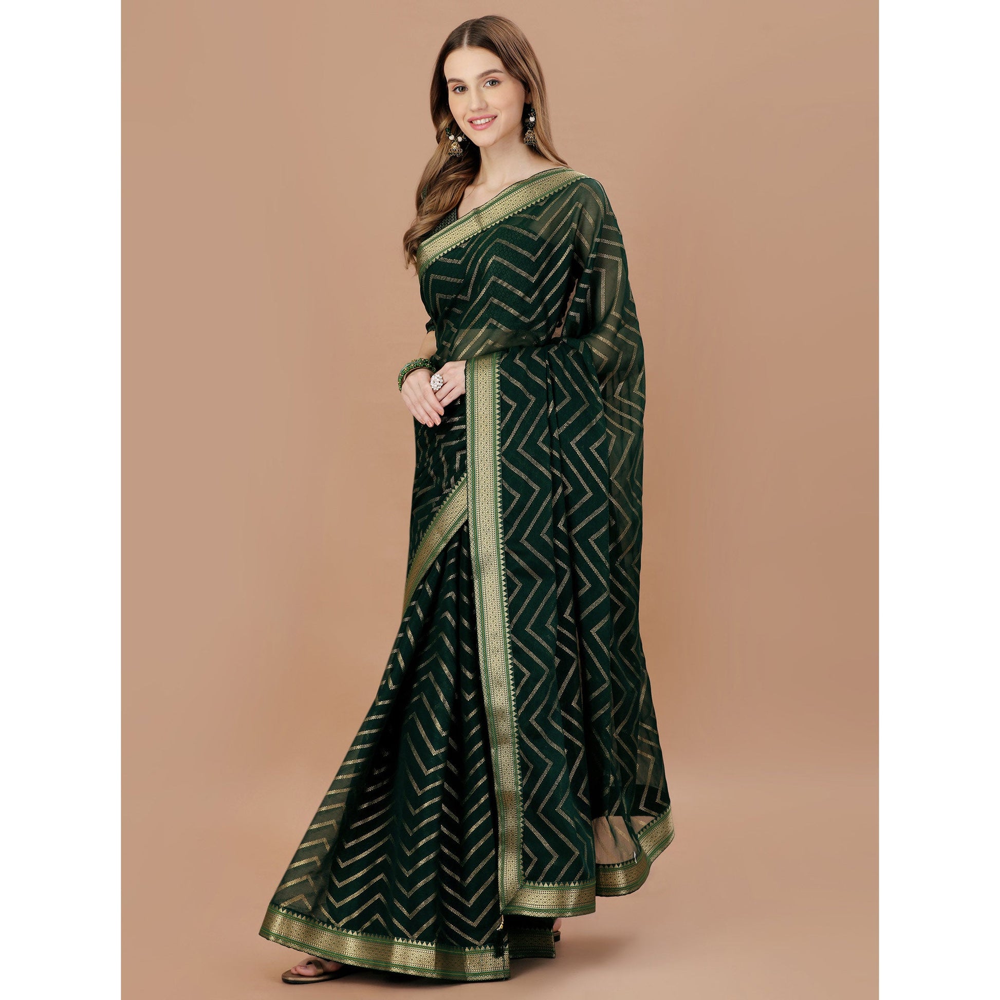 green-foil-printed-chiffon-saree-with-lace-border-4