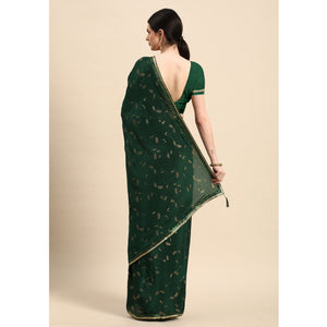 green-foil-printed-chiffon-saree