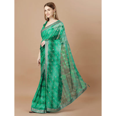 green-zari-work-chiffon-saree-lace-border