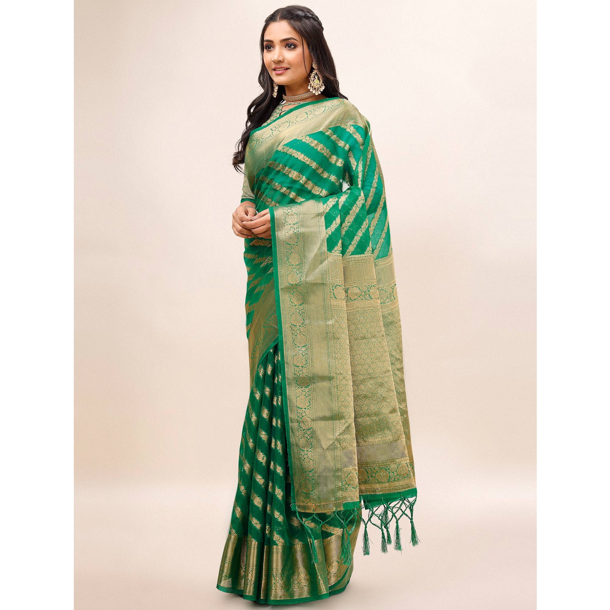 green-woven-organza-saree-with-tassels-20
