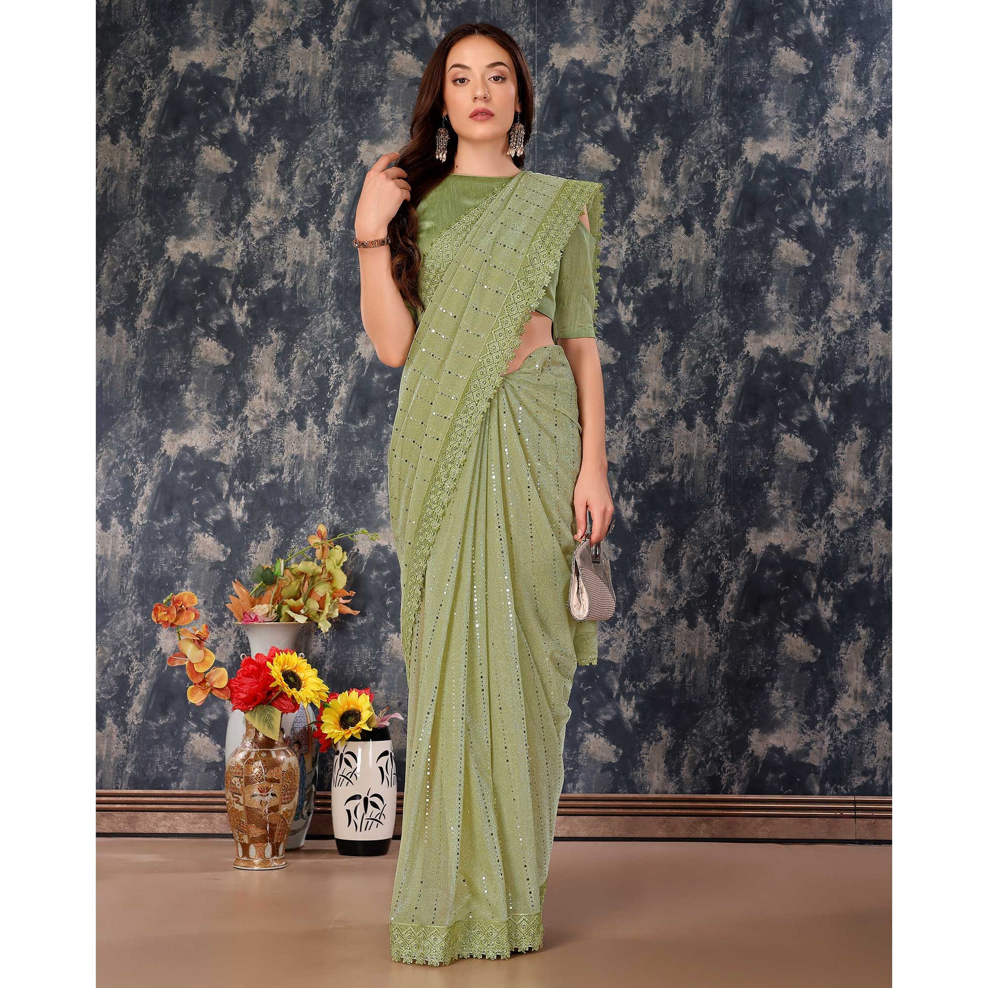 green-tikali-with-floral-embroidered-lycra-saree