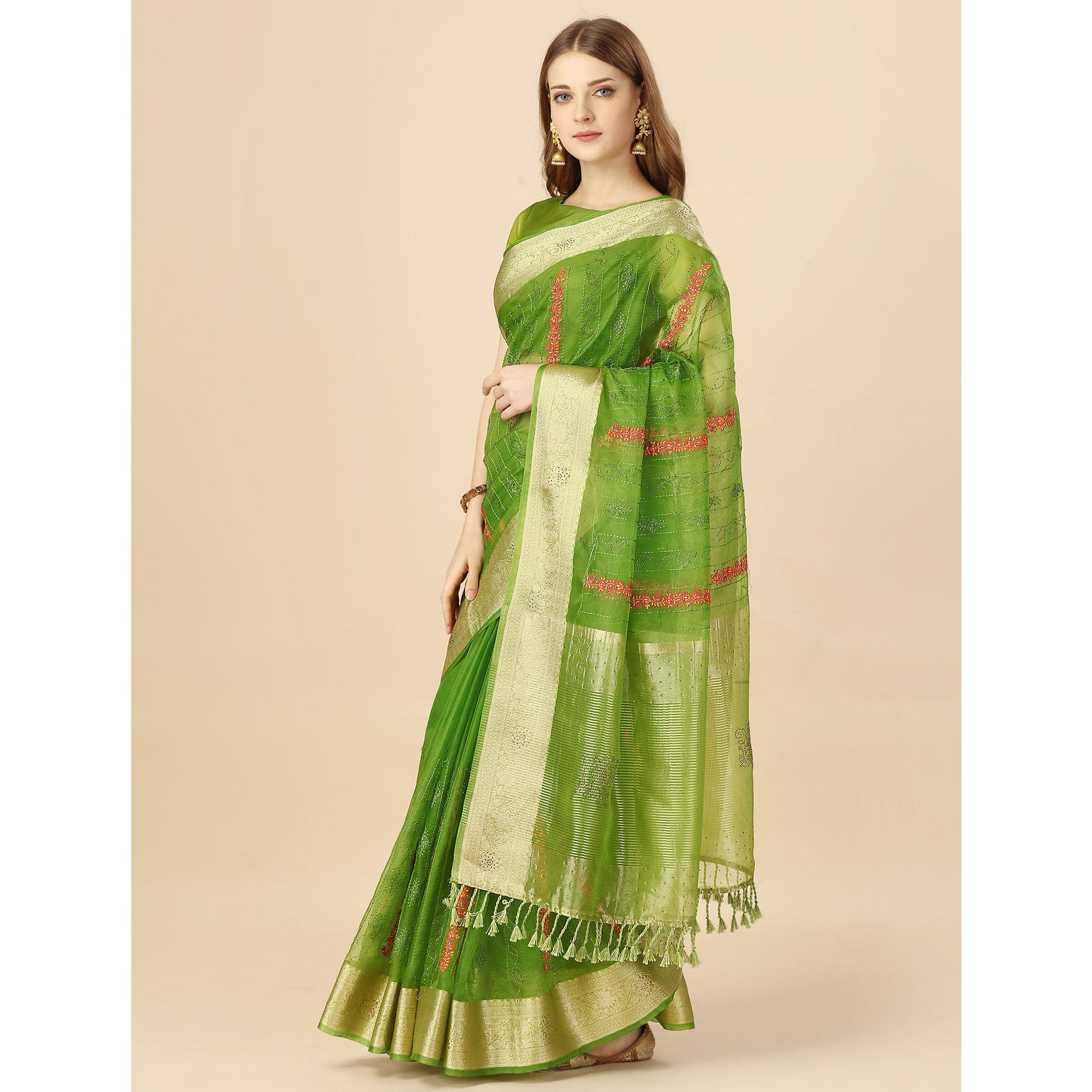 green-floral-embroidery-with-swarovski-work-organza-saree-3