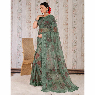 green-floral-digital-printed-lycra-saree-wirh-embroidered-border
