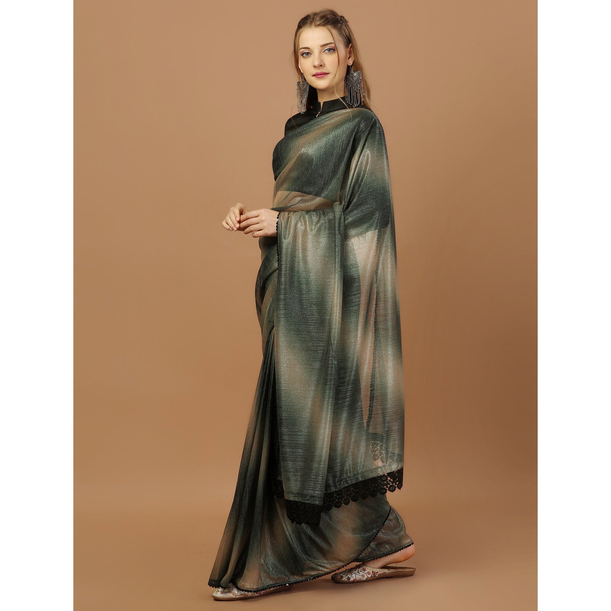 green-digital-printed-lycra-saree-with-lace-border
