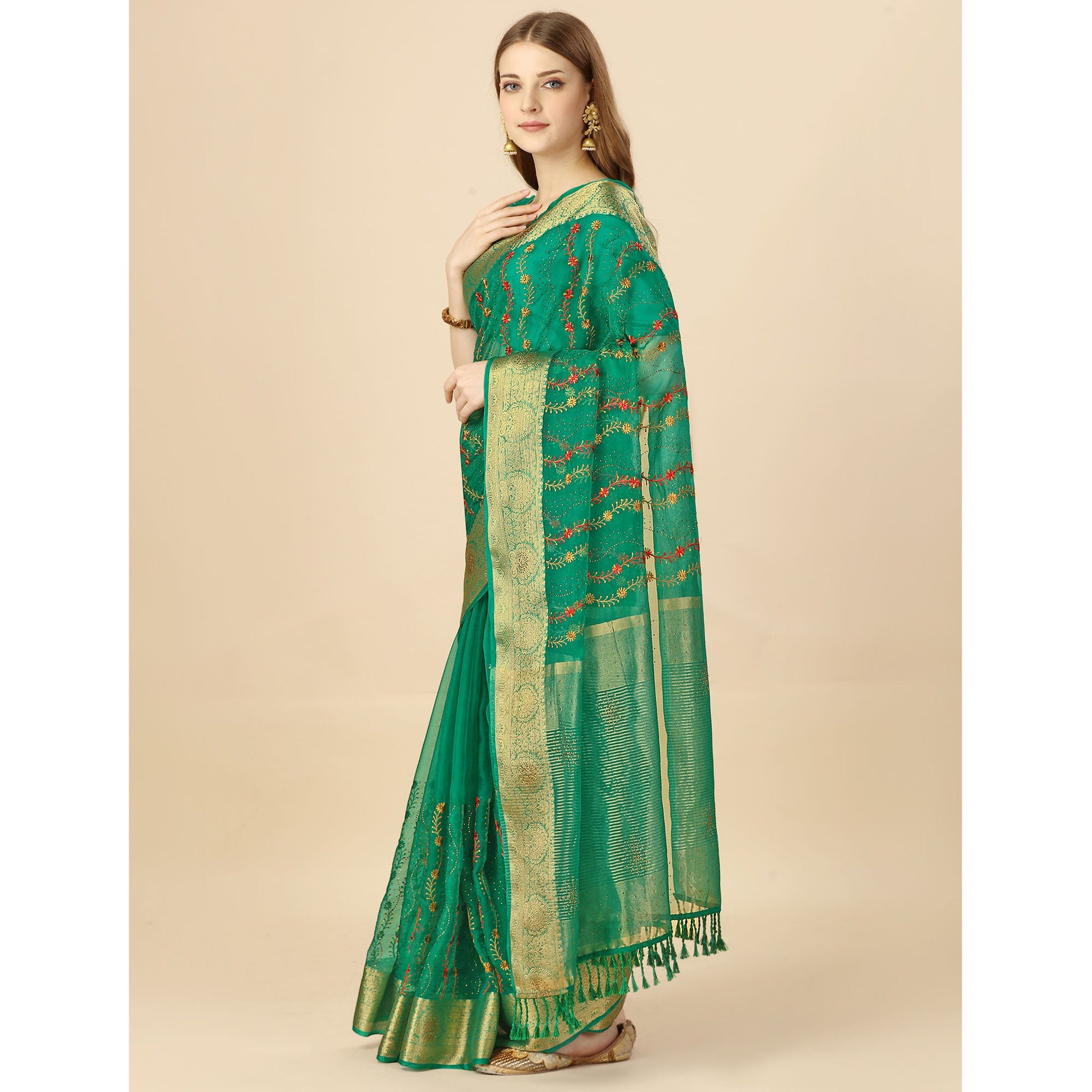 green-floral-embroidery-with-swarovski-work-organza-saree-2