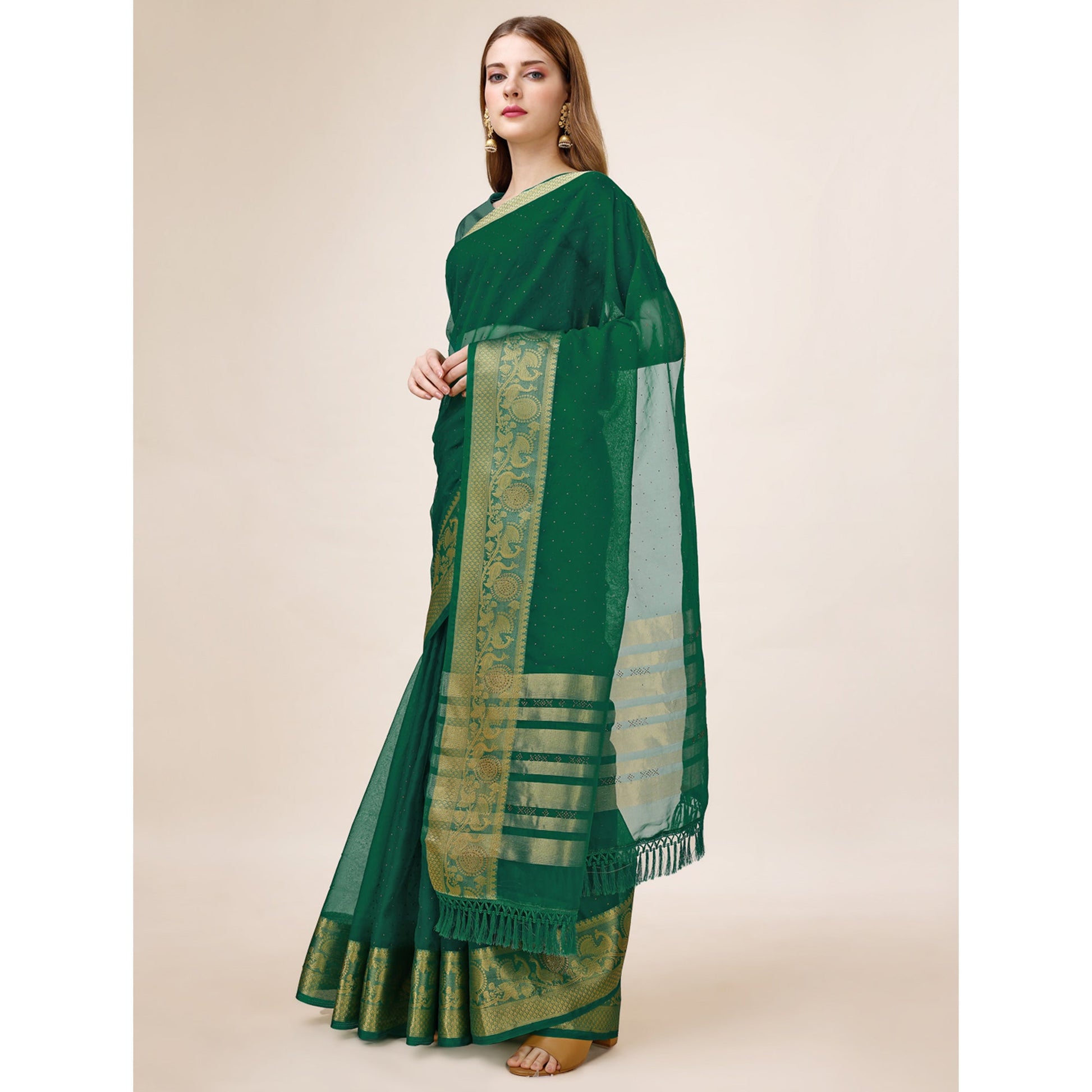 green-swarovski-work-organza-saree-with-tassels
