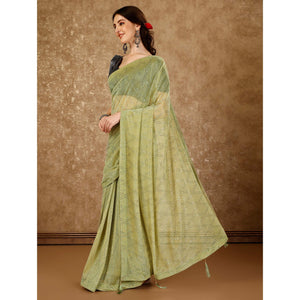 green-tikali-work-lycra-saree-with-tassels-1