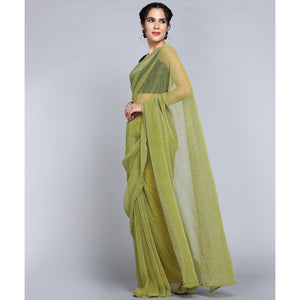 green-solid-lycra-crush-saree
