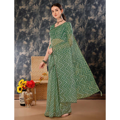 green-printed-with-zari-work-cotton-silk-saree-with-lace-border