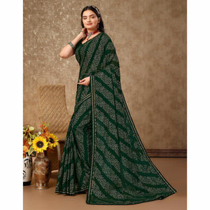green-bandhani-foil-printed-chiffon-saree-with-lace-border