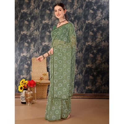 green-printed-with-zari-work-cotton-silk-saree-with-lace-border-1