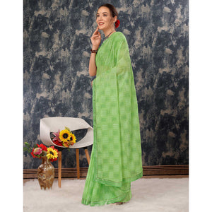 green-printed-chiffon-saree-with-lace-border-4
