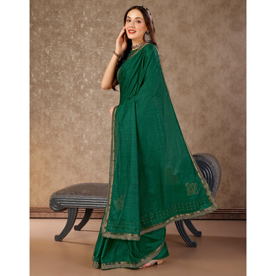 green-swarovski-work-vichitra-silk-saree-with-lace-border