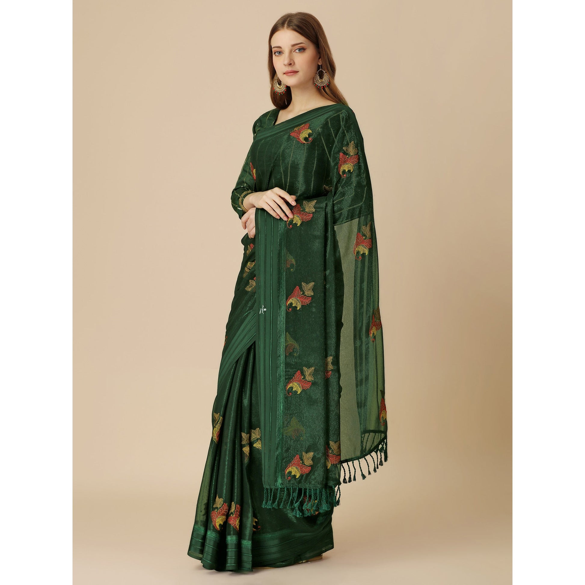 green-floral-embroidered-chiffon-saree-with-with-tassels