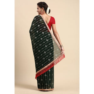 green-foil-printed-with-fancy-border-zomato-silk-saree