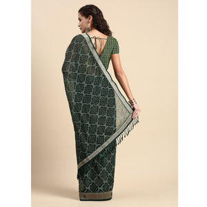 green-foil-printed-with-fancy-border-chiffon-saree