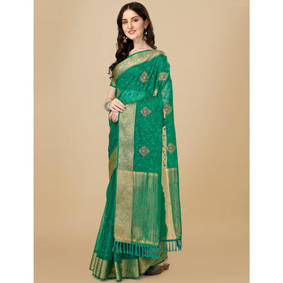 green-floral-embroidered-organza-saree-7