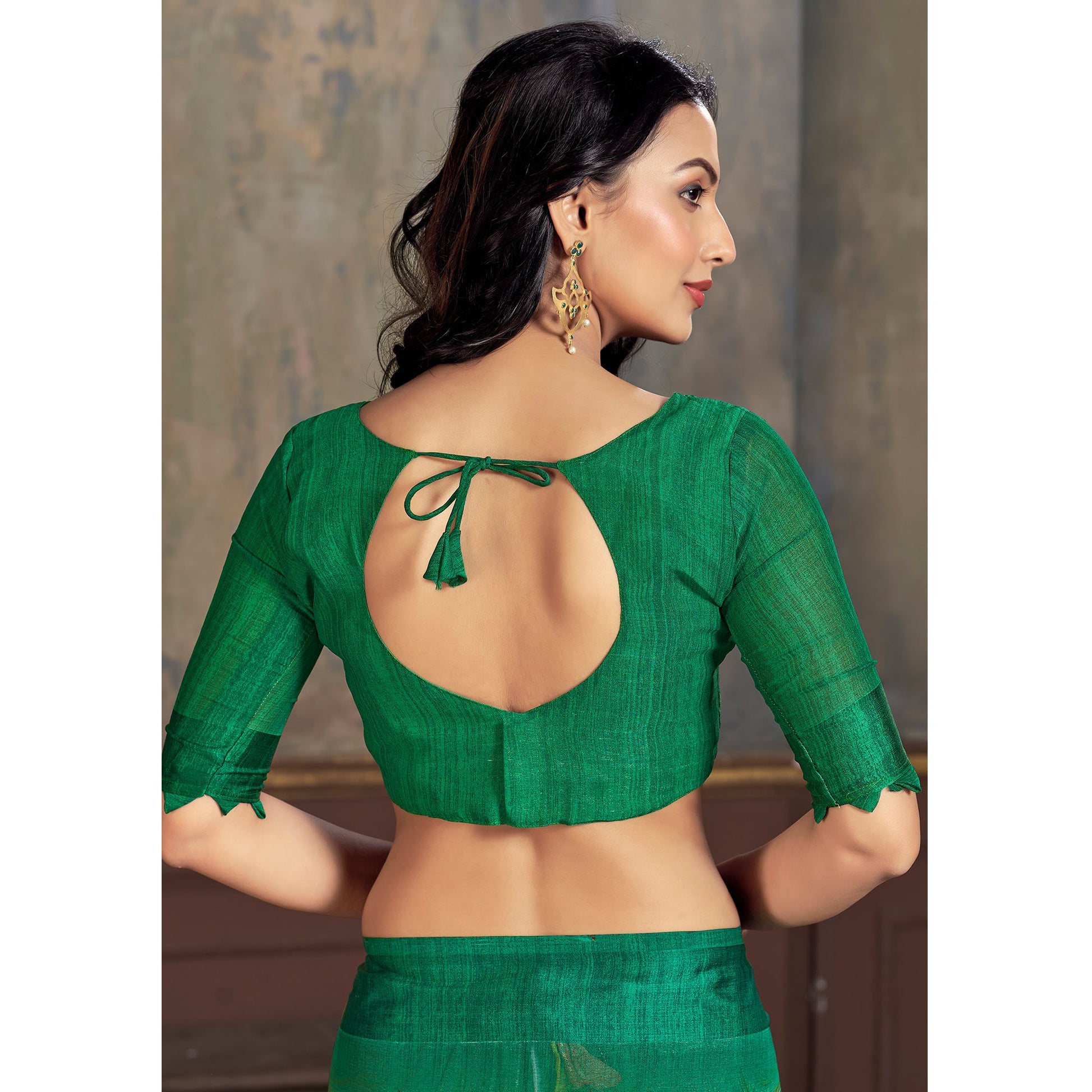 green-printed-chiffon-saree-with-woven-border-1