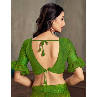 green-printed-chiffon-saree-with-woven-border-2
