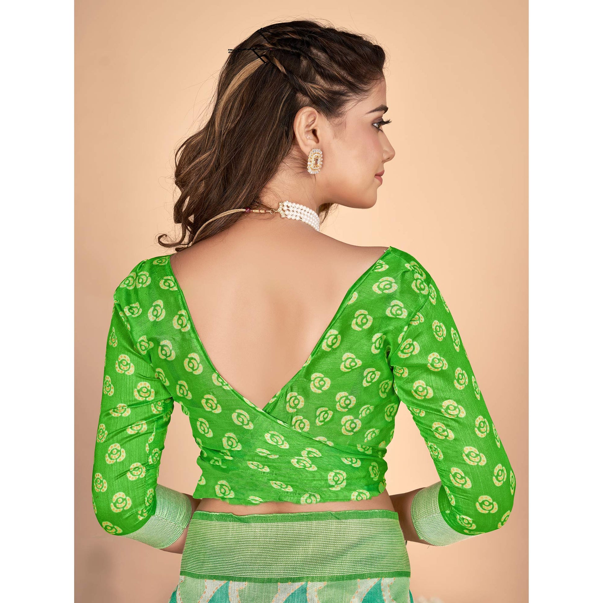 green-printed-tussar-silk-saree