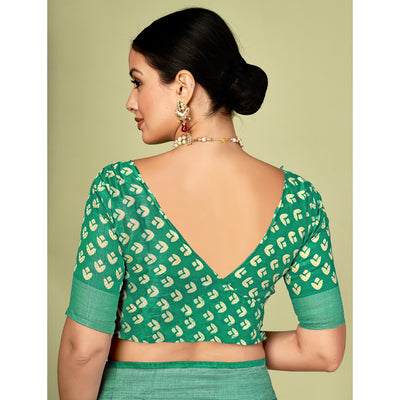 green-printed-tussar-silk-saree-1