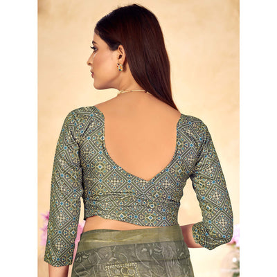 grey-foil-printed-linen-silk-saree-with-tassels