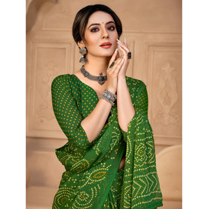 green-bandhani-printed-chiffon-saree-4