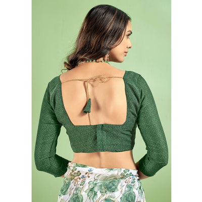 green-floral-printed-chiffon-saree-6
