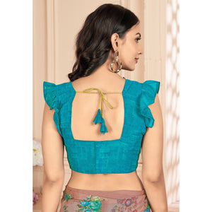 Dust Rose Pink Floral Printed Chiffon Saree