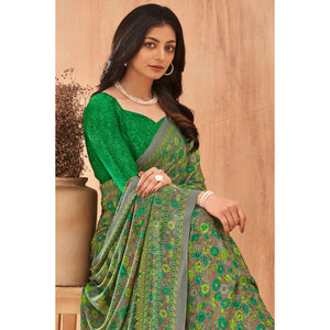 green-floral-printed-crepe-saree-2
