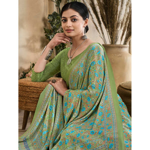 green-crepe-silk-floral-printed-saree