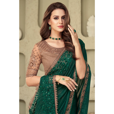 green-sequins-embroidered-georgette-saree-6