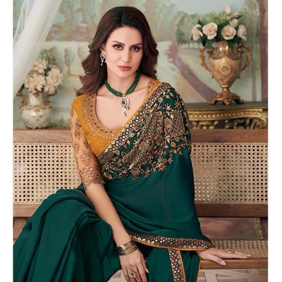 green-floral-sequin-embroidered-crepe-saree