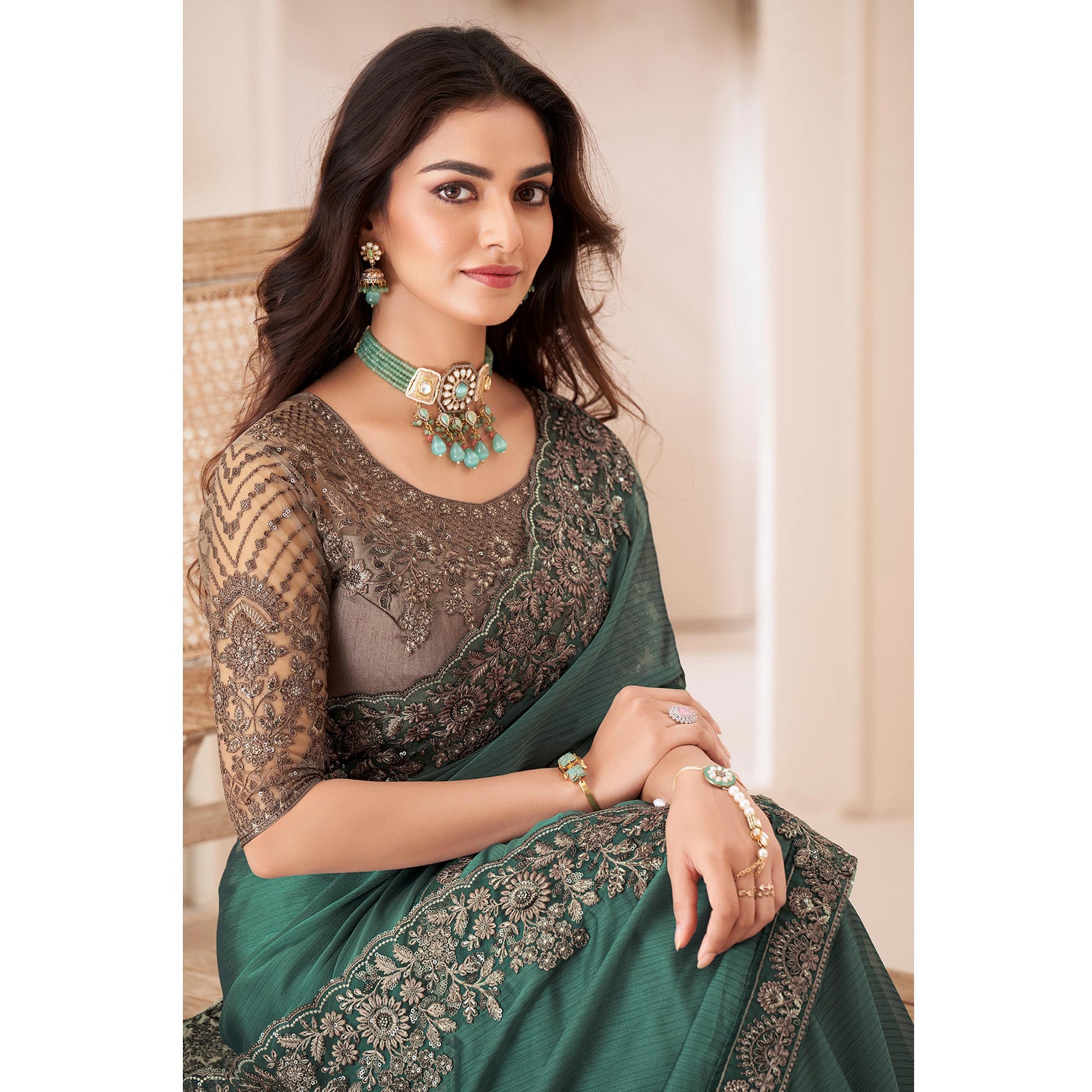 green-embroidered-georgette-saree-6