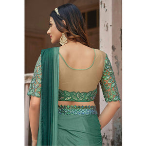 green-sequins-embroidered-ready-to-wear-lycra-saree-1