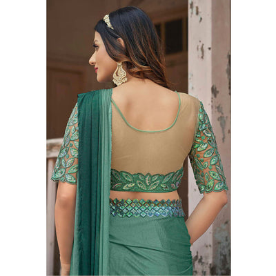 green-sequins-embroidered-ready-to-wear-lycra-saree-1