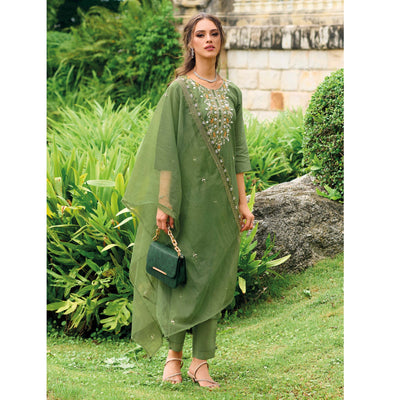 green-floral-embroidered-cotton-silk-suit