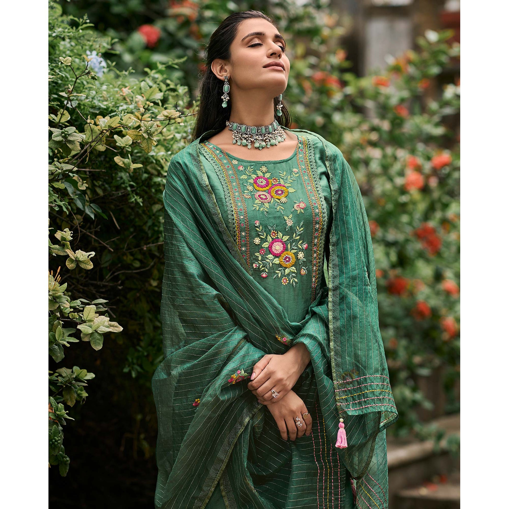 green-floral-embroidered-cotton-silk-suit-1