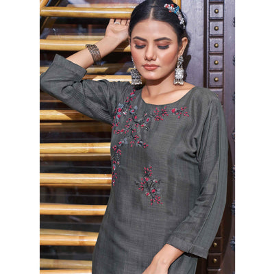 grey-floral-embroidered-rayon-kurti-5