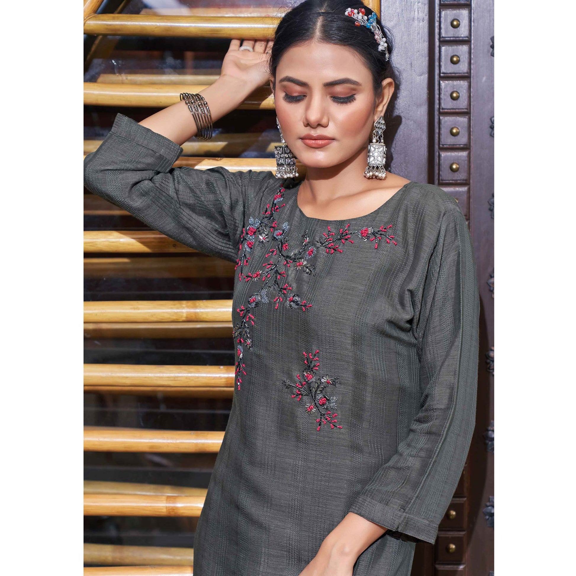 grey-floral-embroidered-rayon-kurti-5