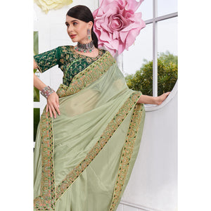 green-solid-with-embroidered-border-organza-saree