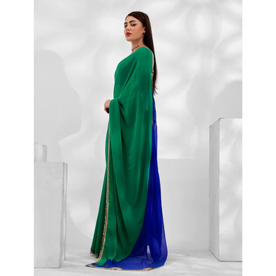 green-blue-solid-georgette-designer-saree