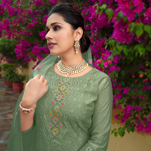 green-chikankari-work-cotton-silk-salwar-suit